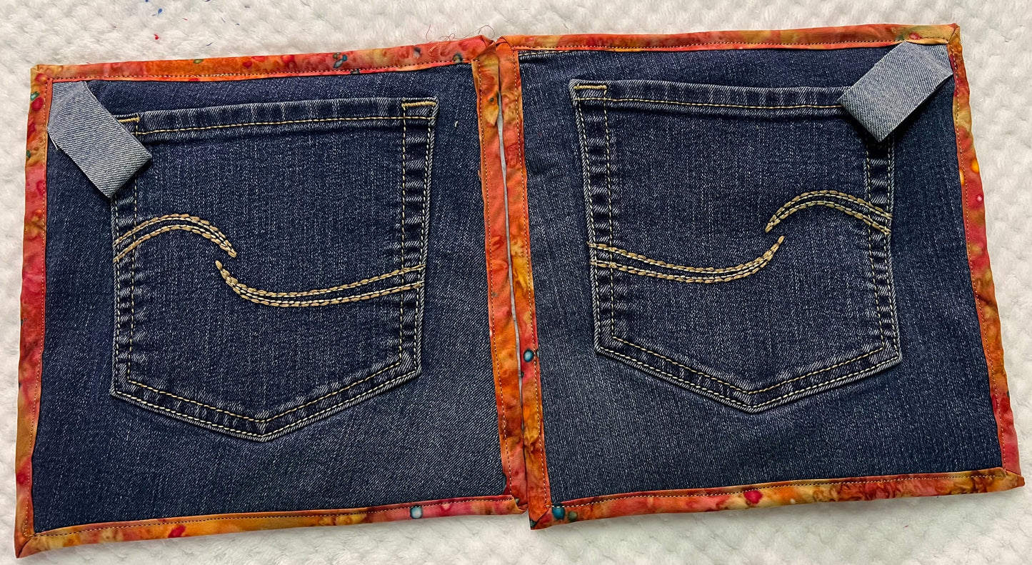 Upcycled Denim pocket hot pads