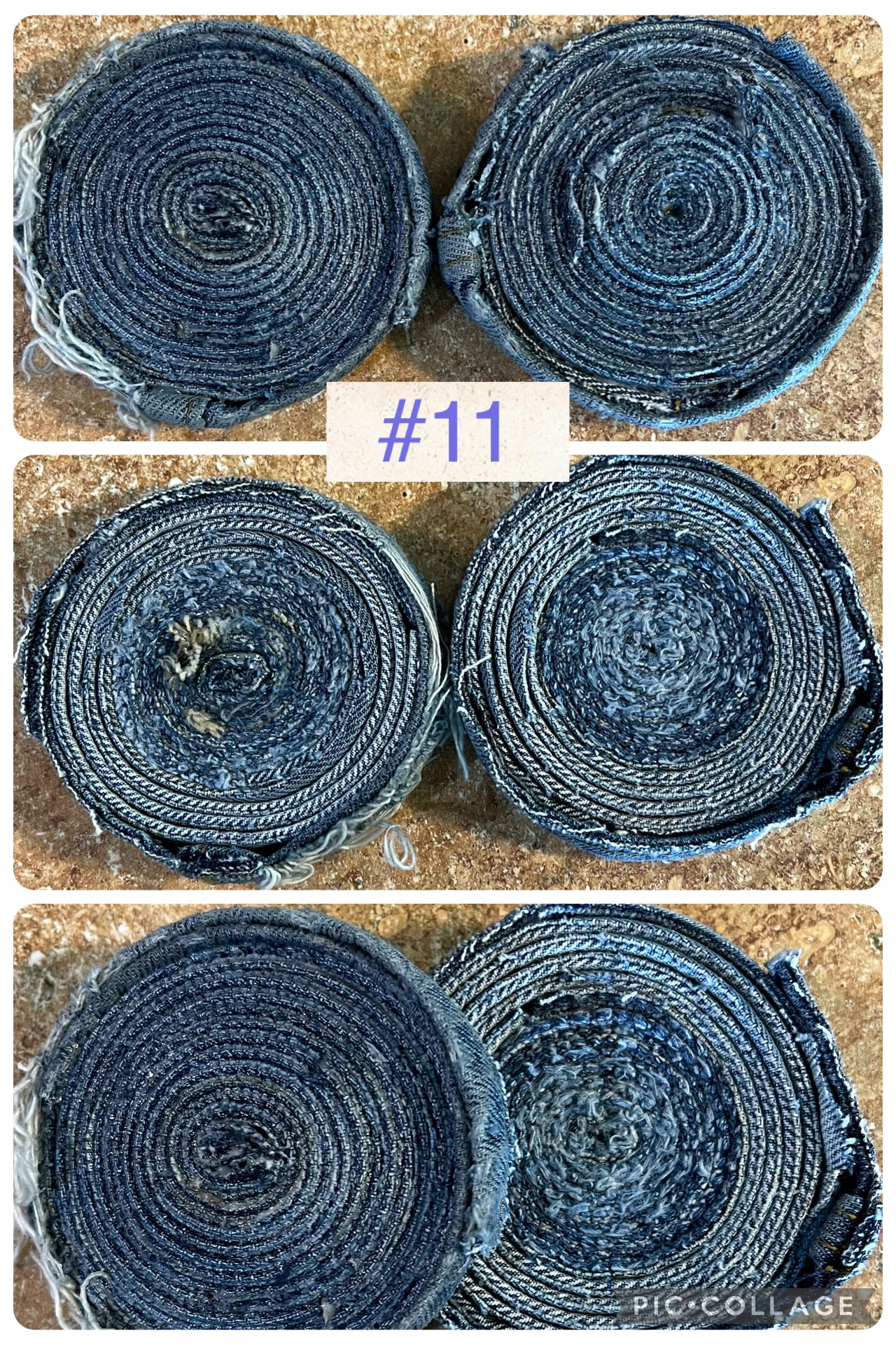 Upcycled denim jeans coasters set of 2