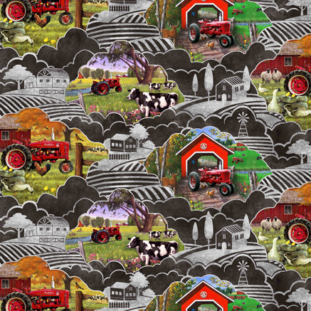 Farmall Farm To Table Scenic Allover Cotton W43