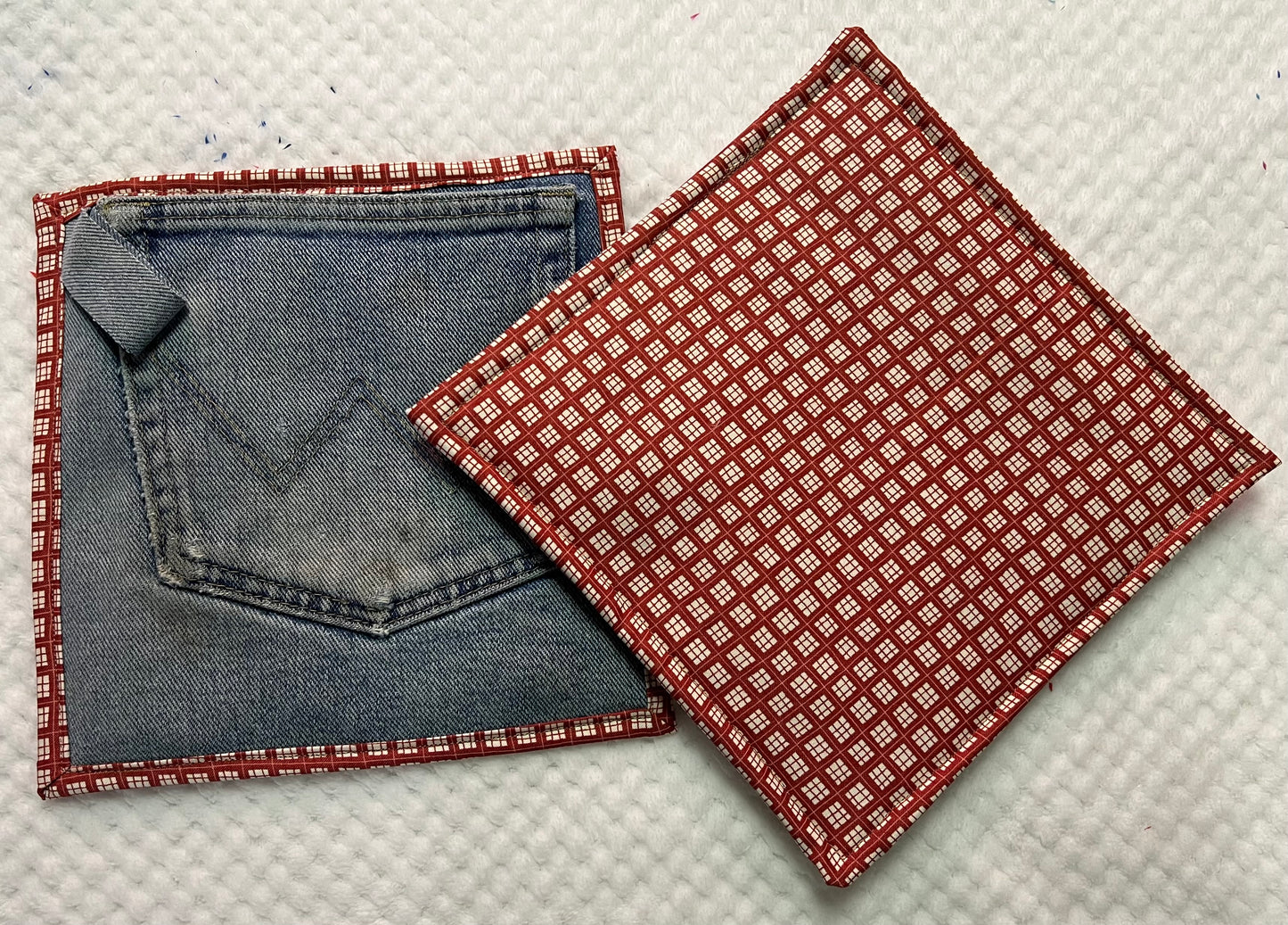 Upcycled Denim pocket hot pads