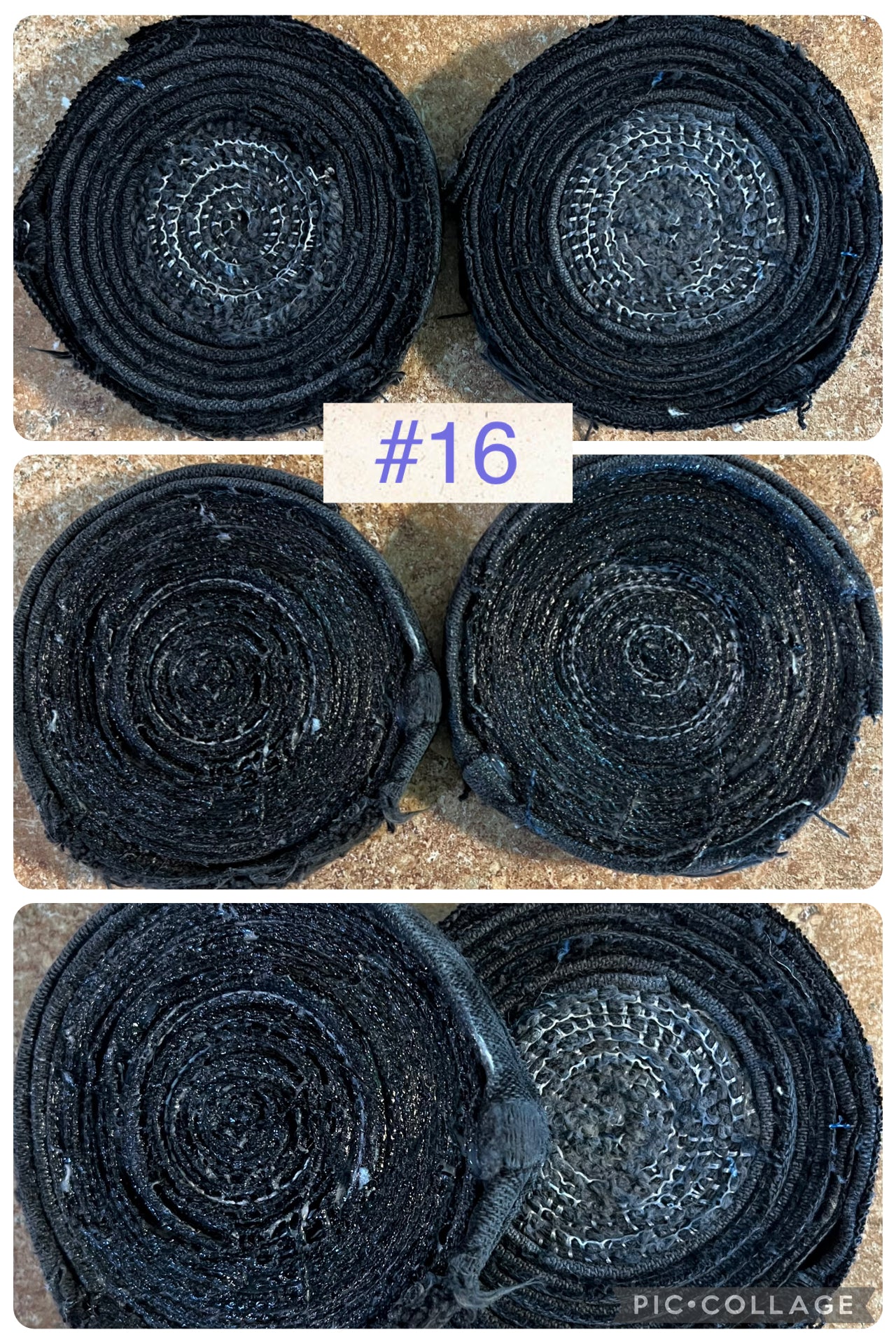 Upcycled denim jeans coasters set of 2