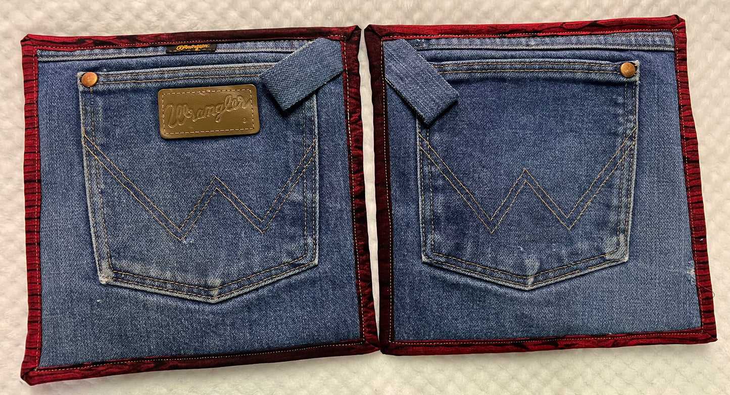 Upcycled Denim pocket hot pads