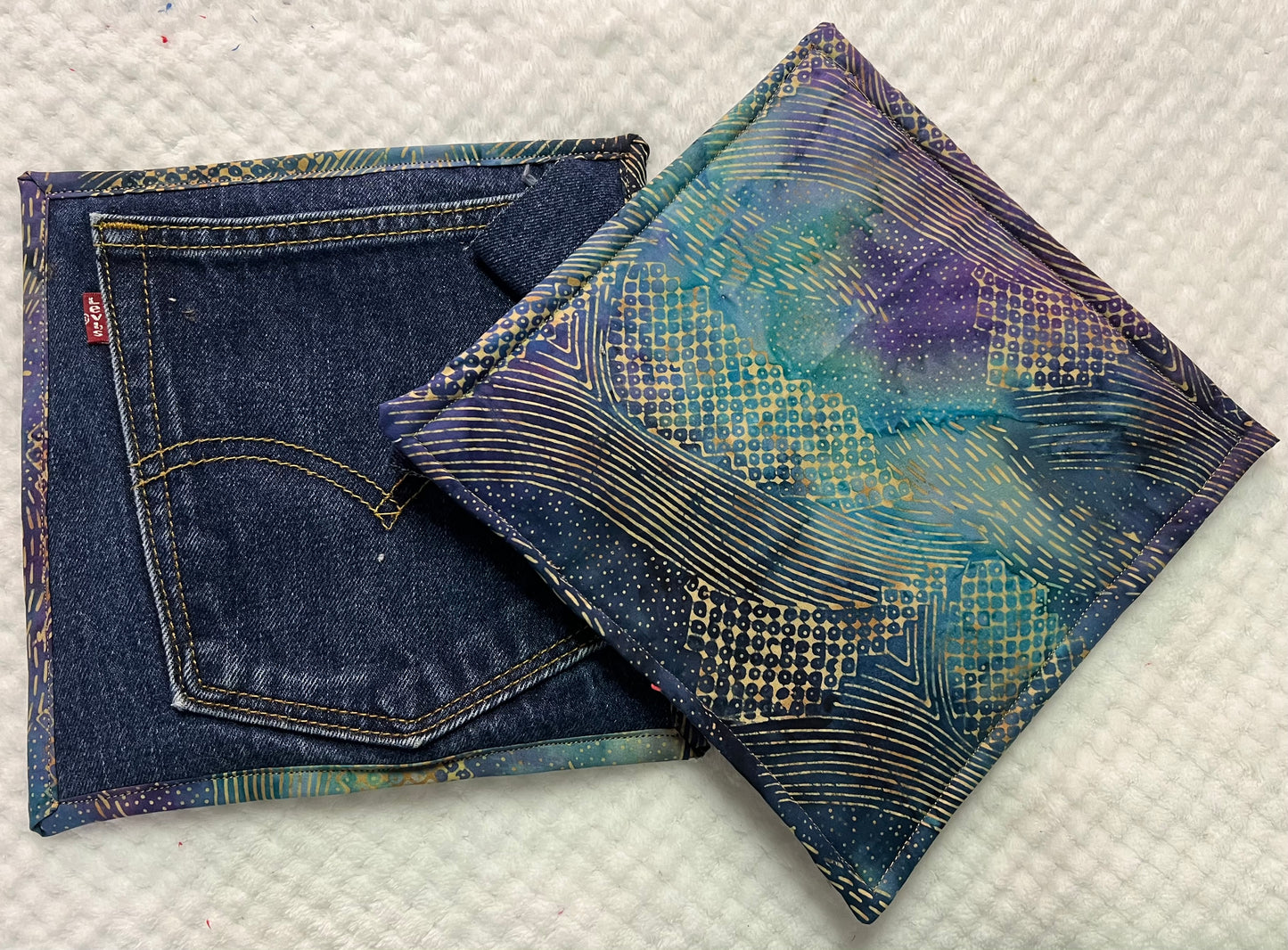 Upcycled Denim pocket hot pads