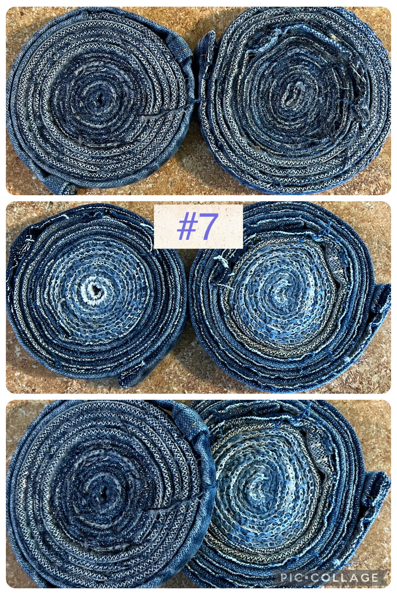 Upcycled denim jeans coasters set of 2