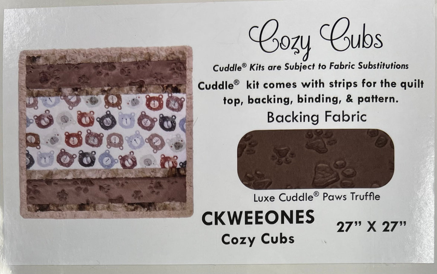 Wee One Cuddle® Kit Cozy Cubs