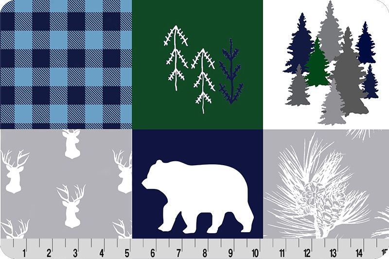 Cabin Quilt Digital Cuddle® Navy by Shannon Fabrics