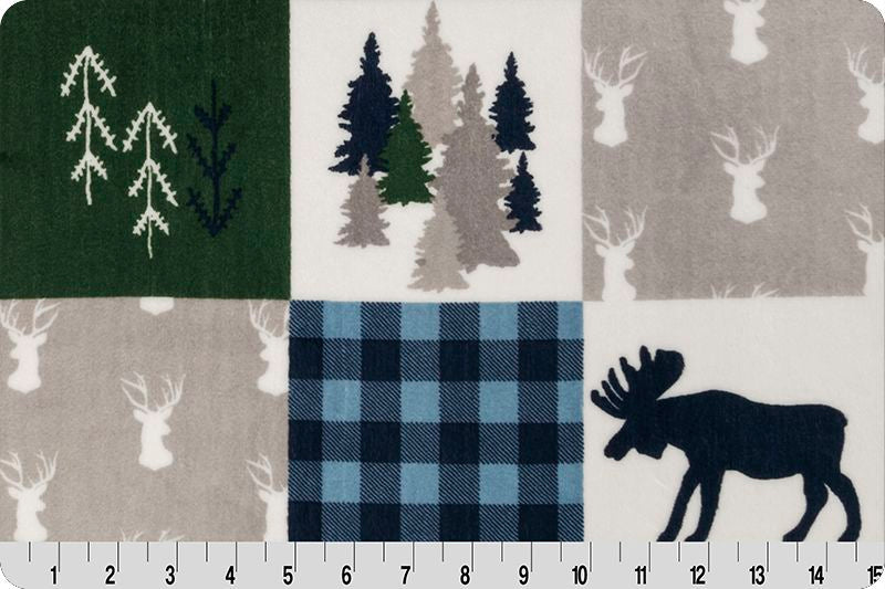 Cabin Quilt Digital Cuddle® Navy by Shannon Fabrics