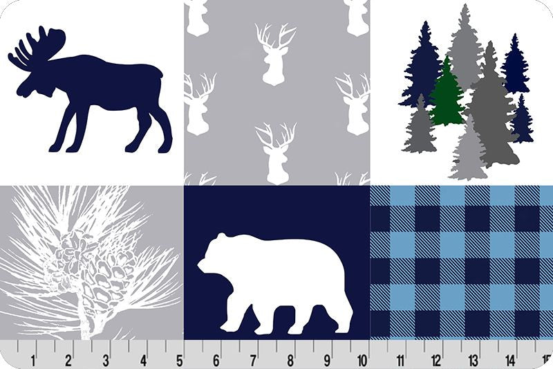 Cabin Quilt Digital Cuddle® Navy by Shannon Fabrics