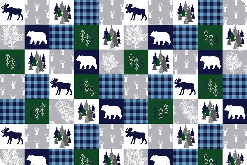 Cabin Quilt Digital Cuddle® Navy by Shannon Fabrics