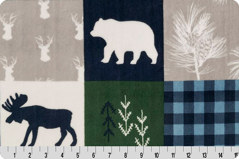 Cabin Quilt Digital Cuddle® Navy by Shannon Fabrics