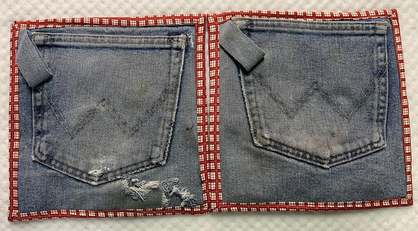 Upcycled Denim pocket hot pads