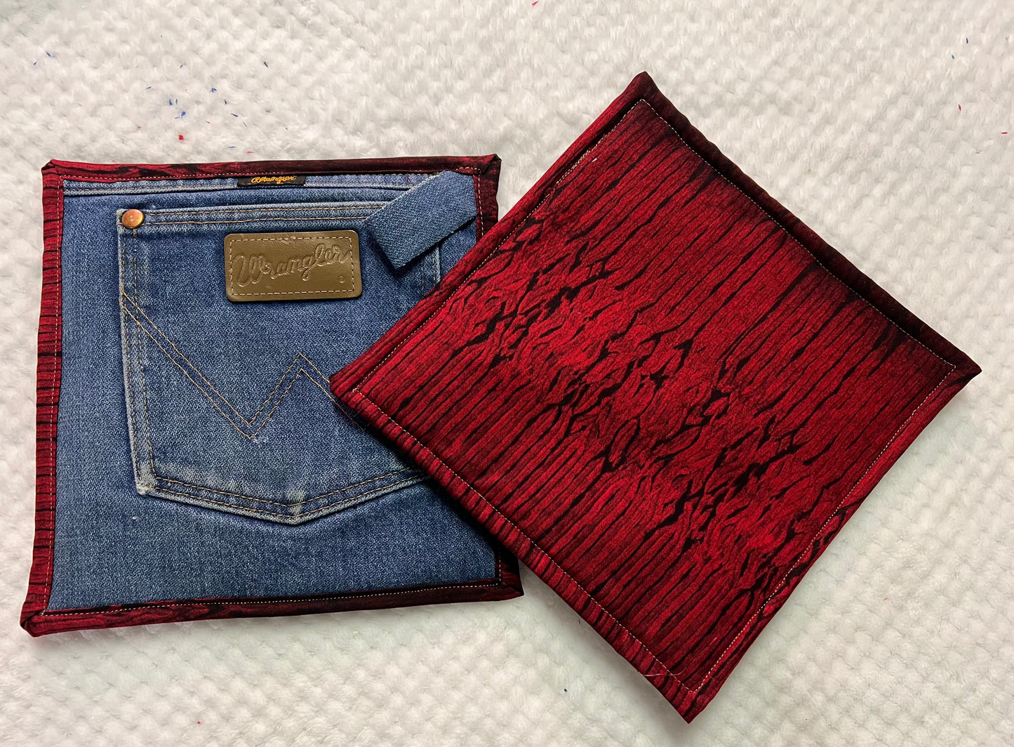 Upcycled Denim pocket hot pads