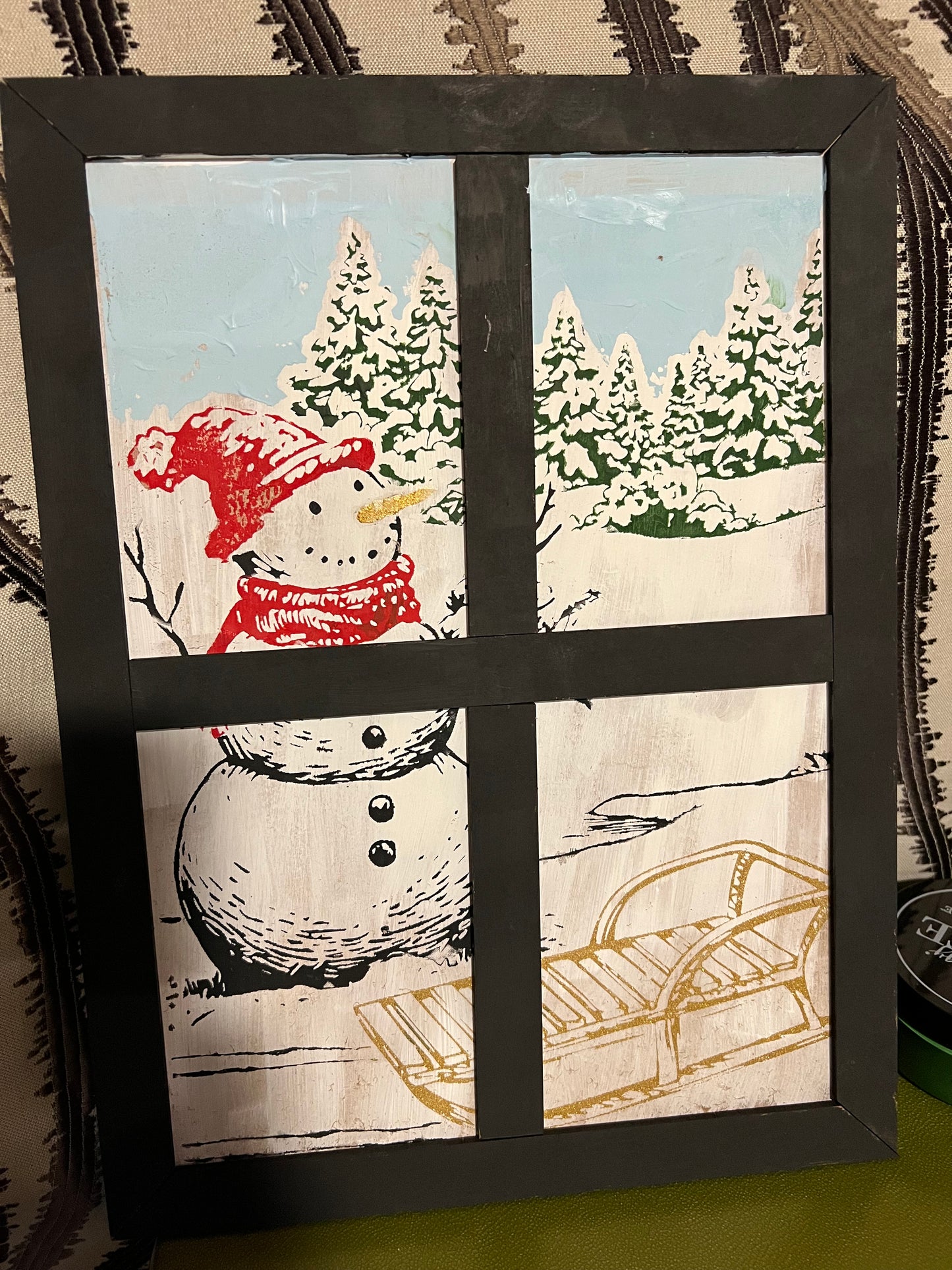 Cozy Wonderland Chalked Design Faux Window Wall Hanger