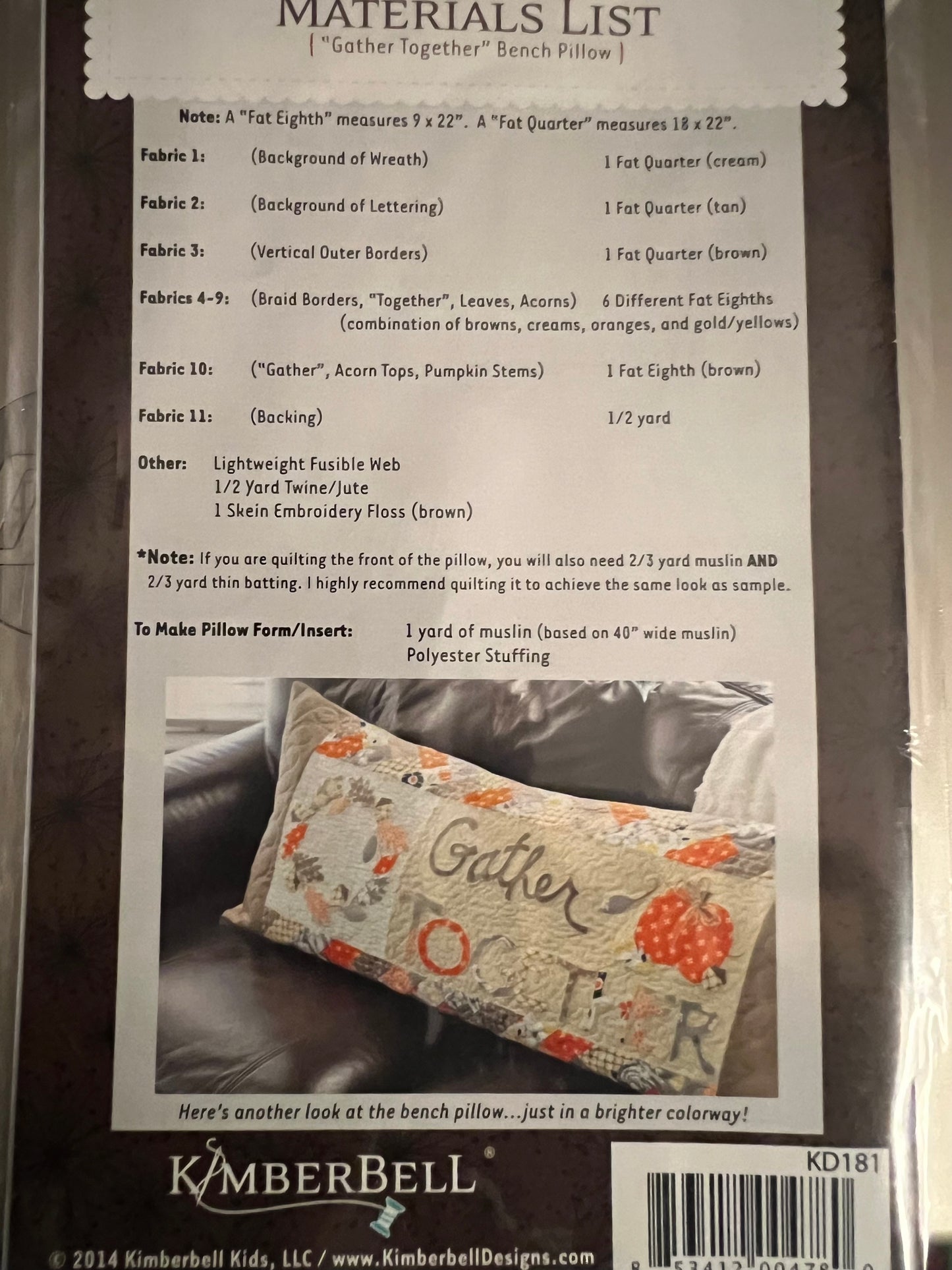 Kimberbell Gather Together Sewing Pattern