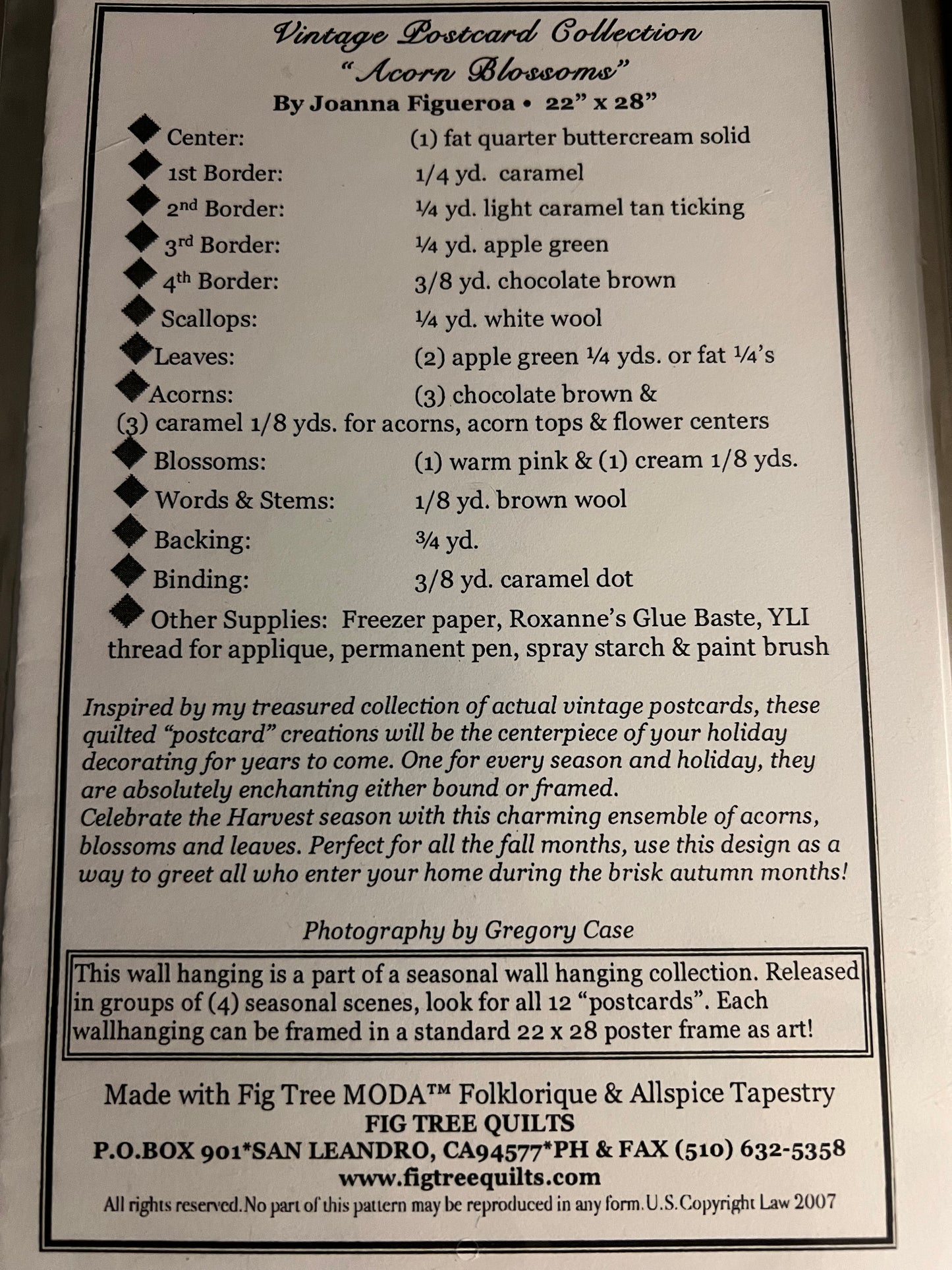 Acorn Blossoms - Fig Tree Quilts