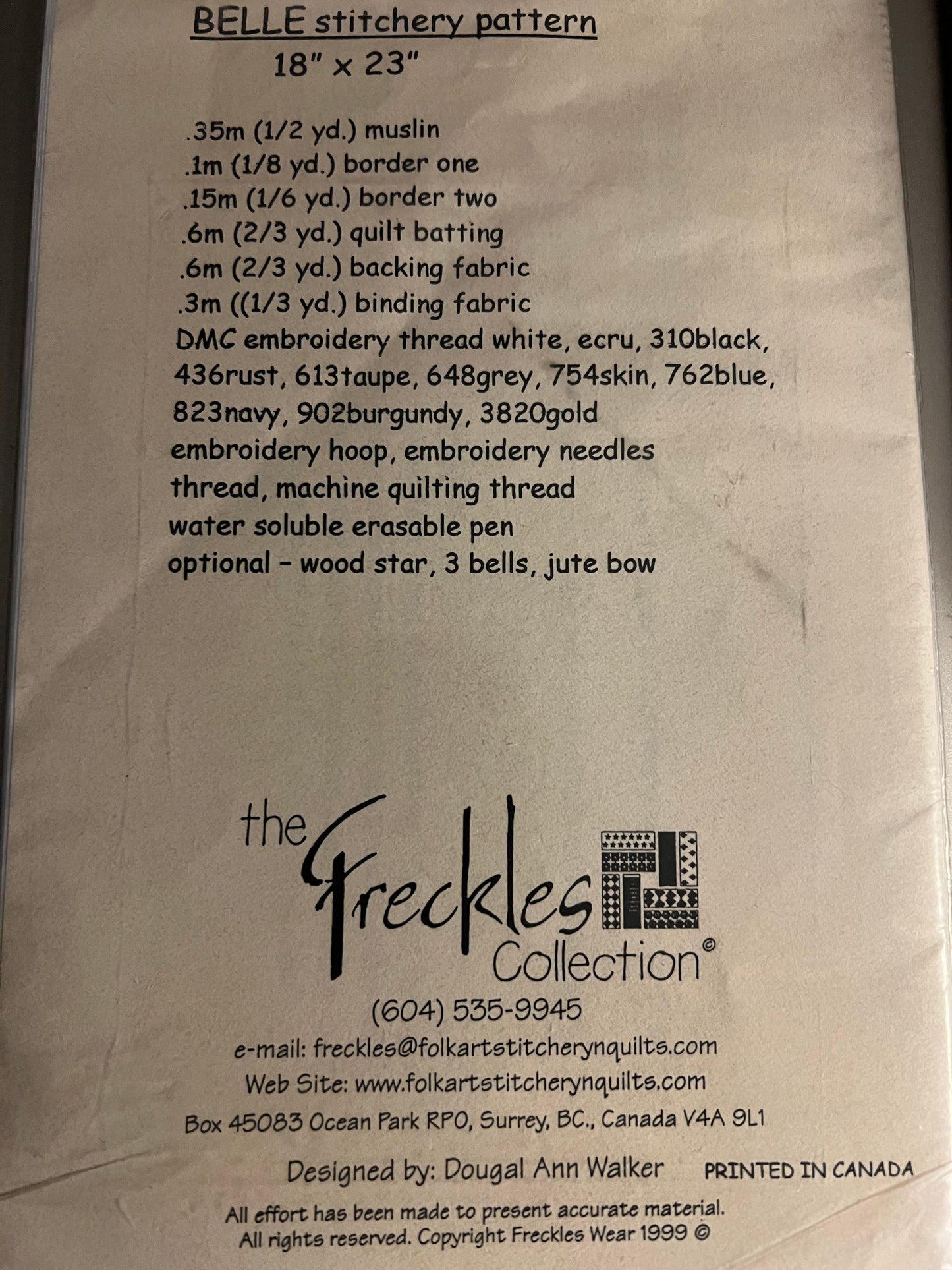 Belle Stitchery Wall Hanging by The Freckles Collection