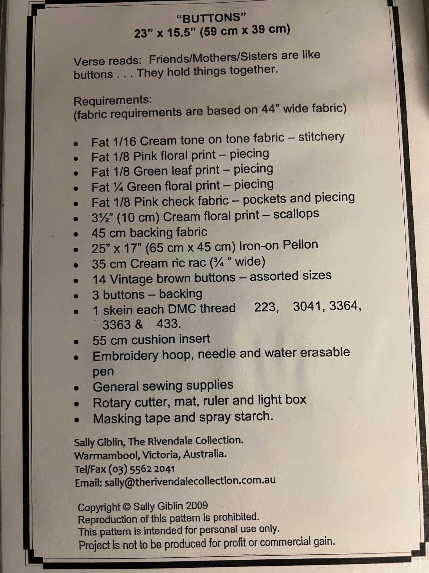 Button - The Riverdale Collection by Sally Giblin