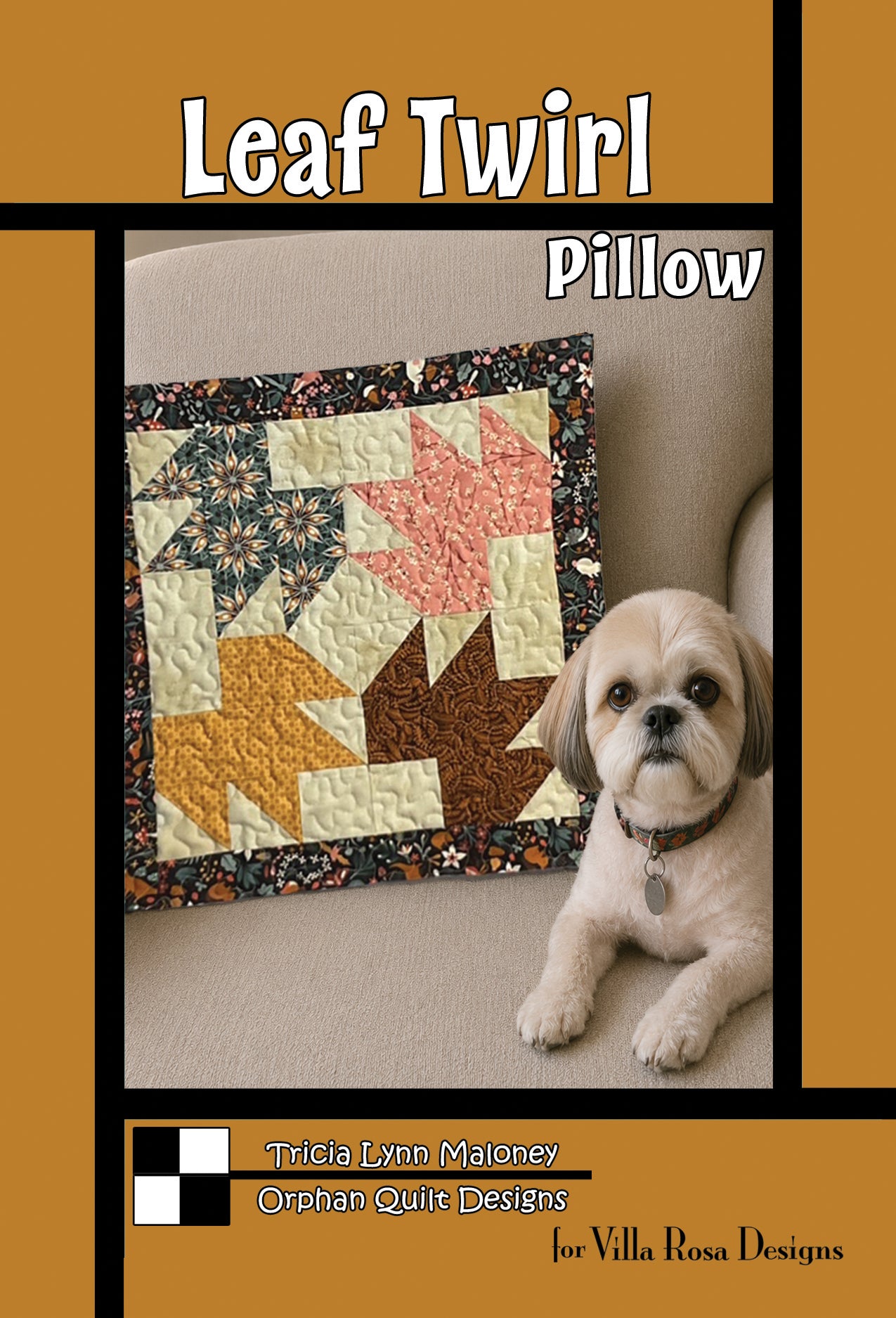 Orphan Quilts - Leaf Twirl Pillow Pattern Card