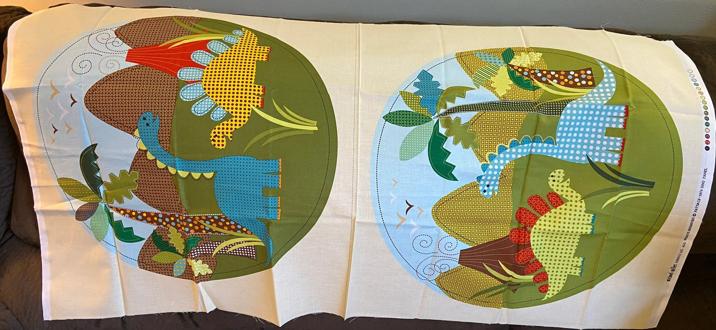 Dino pillow panel by Michael Miller Fabrics