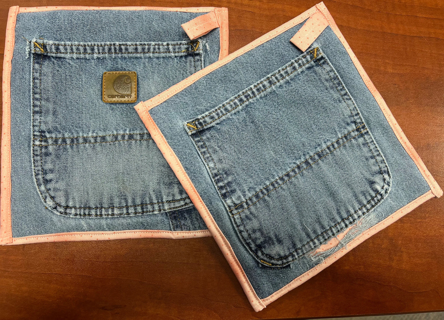 Upcycled Denim pocket hot pads