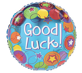 Good Luck Balloon + 2 Custom Color Latex Balloons