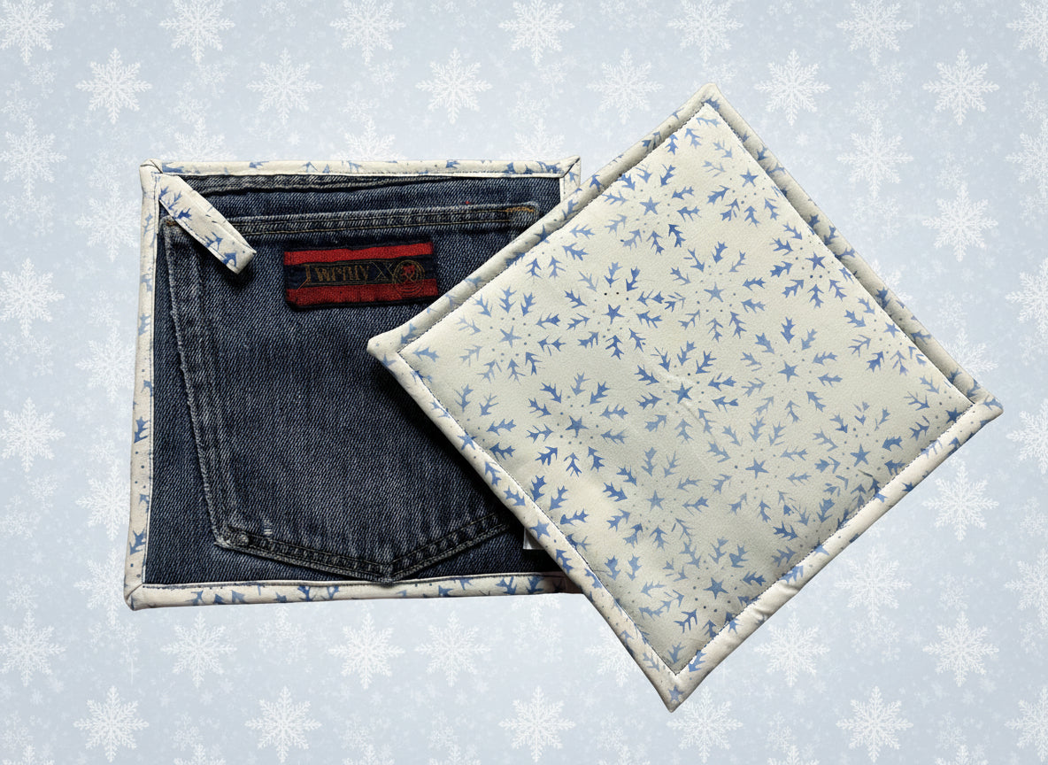 Upcycled Denim pocket hot pads