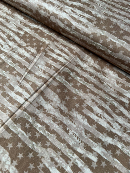 Khaki Camo Flag All-Over Cotton W43