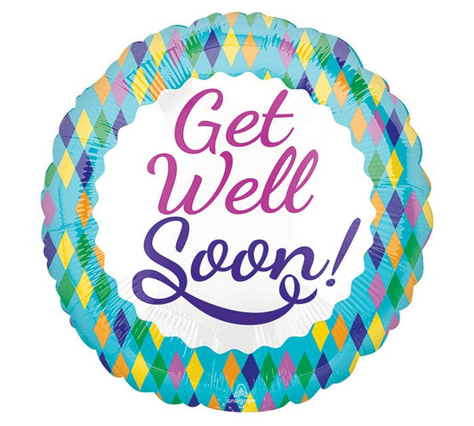 Get Well Soon + 2 Custom Color Latex Balloons