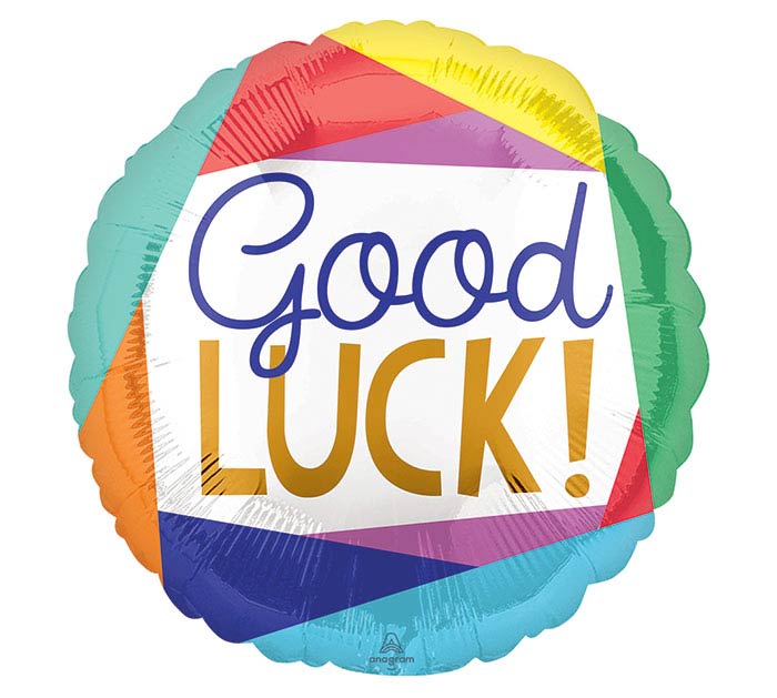 Good Luck Balloon + 2 Custom Color Latex Balloons
