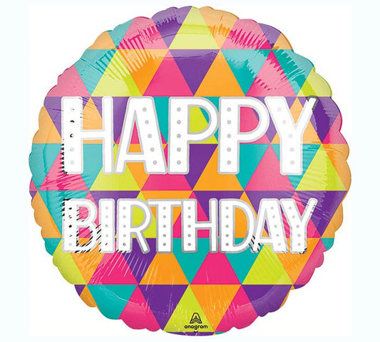 Happy Birthday Balloon + 2 Custom Color Latex Balloons