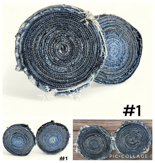 Upcycled denim jeans coasters set of 2