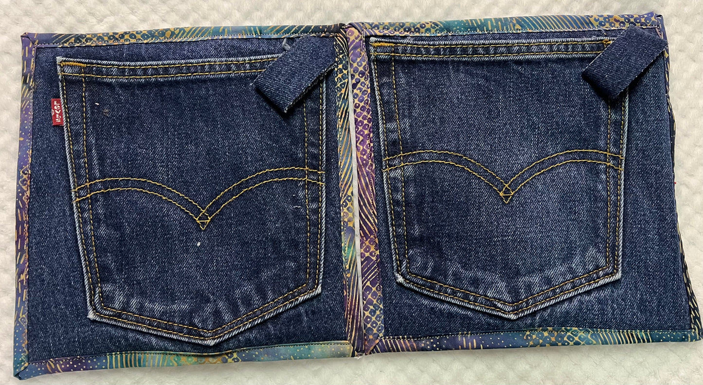 Upcycled Denim pocket hot pads