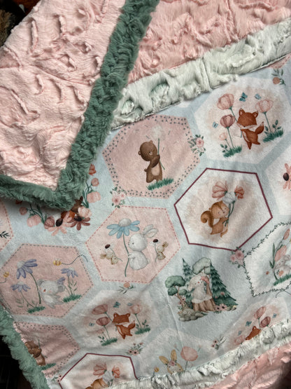 Bambino Cuddle® Kit or Completed Blanket Somebunny Sweet by Shannon Fabrics
