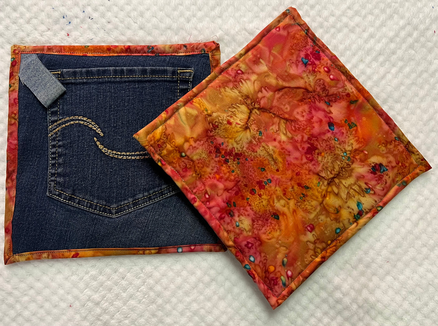 Upcycled Denim pocket hot pads