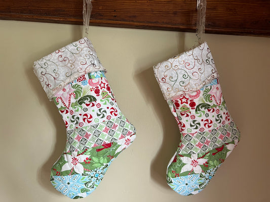 Striped Christmas Stockings Set of 2