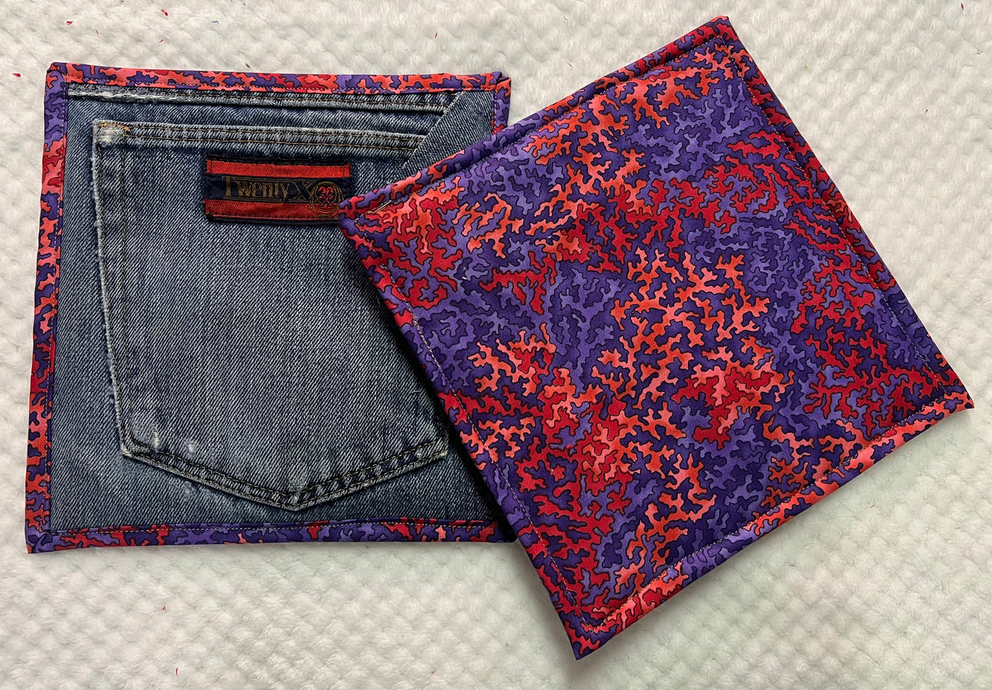 Upcycled Denim pocket hot pads