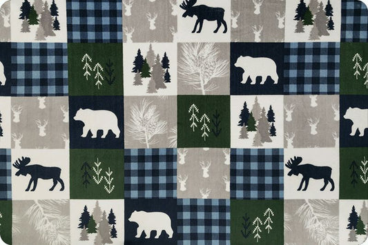 Cabin Quilt Digital Cuddle® Navy by Shannon Fabrics