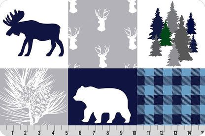Cabin Quilt Digital Cuddle® Navy by Shannon Fabrics