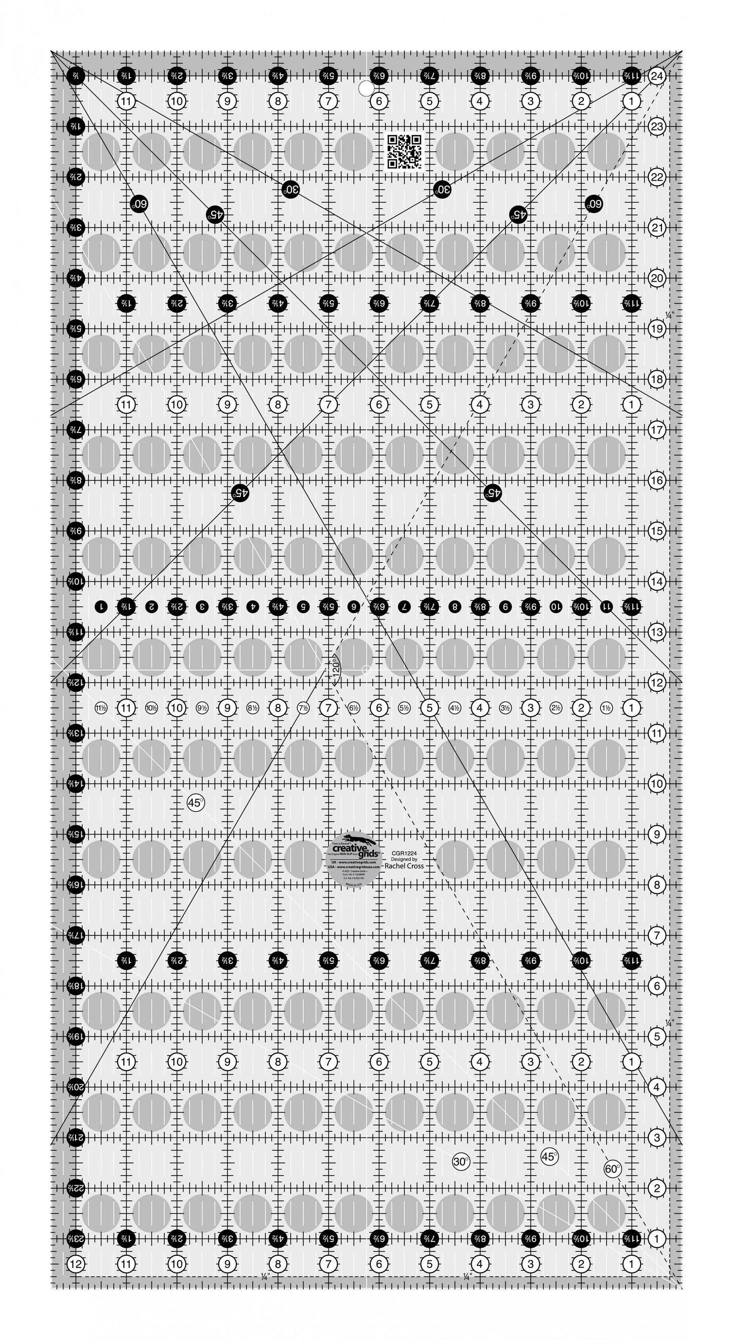 Creative Grids Quilt Ruler 12-1/2in x 24-1/2in