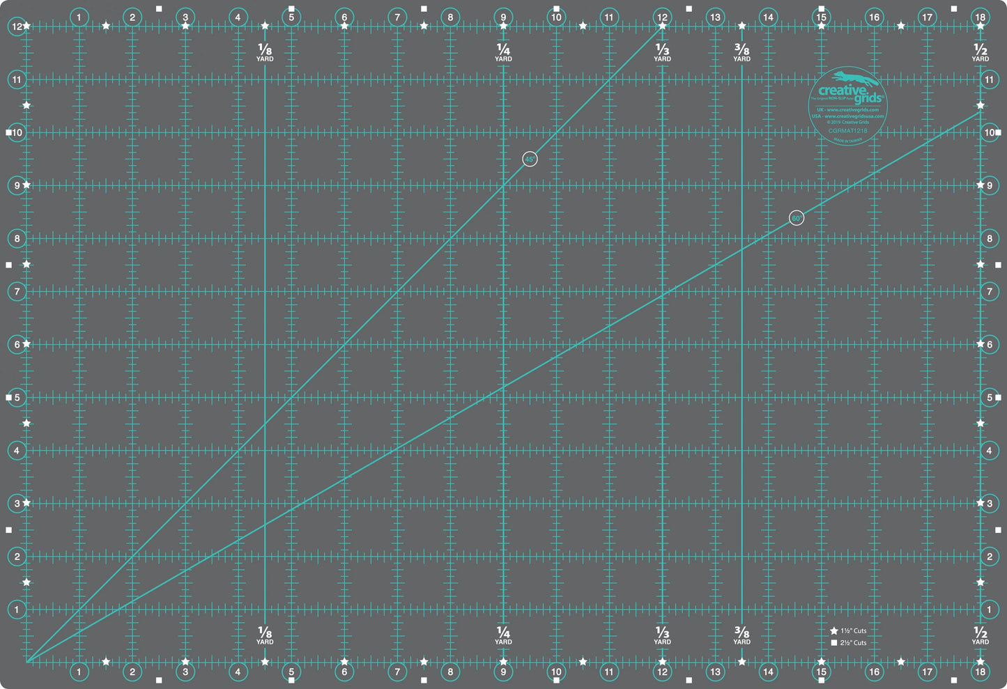 Creative Grids Self-Healing Double Sided Rotary Cutting Mat 12in x 18in