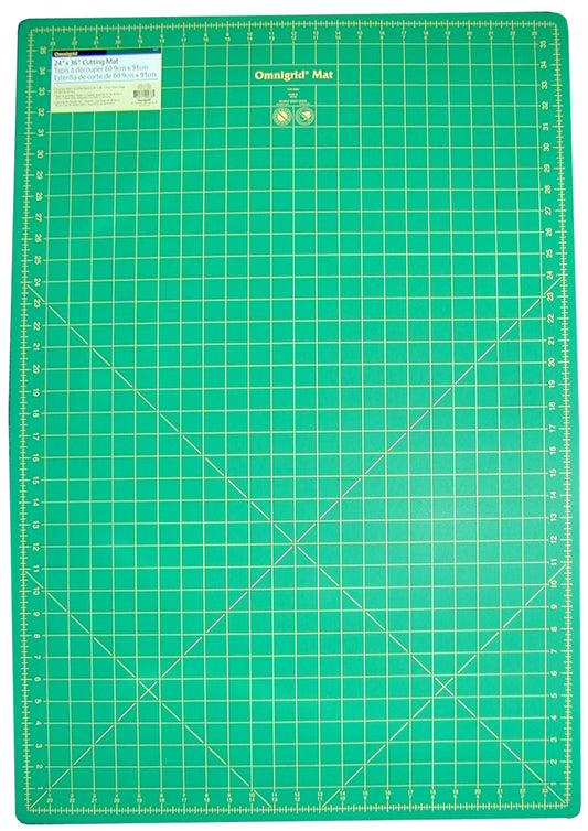 Cutting Mat Omnigrid Green with Yellow Grid 24in x 36in