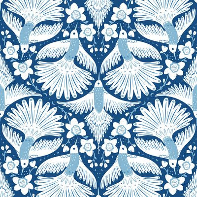 Sapphire Skies- Hummingbirds on Sapphire