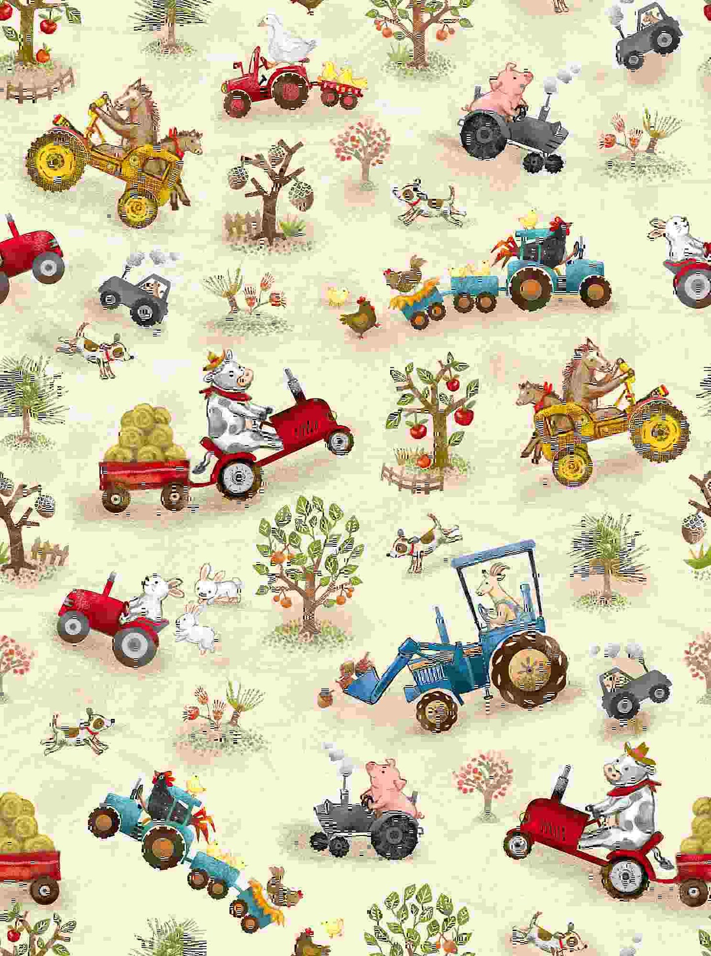 Funny Farm Digital Cuddle® Beige by Shannon Fabrics 60"