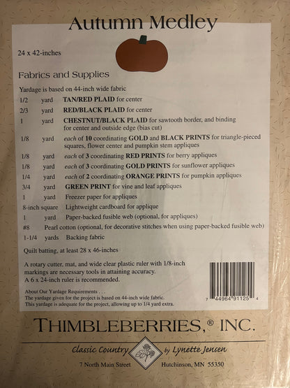 Autumn Medley by Thimbleberries Sewing Pattern