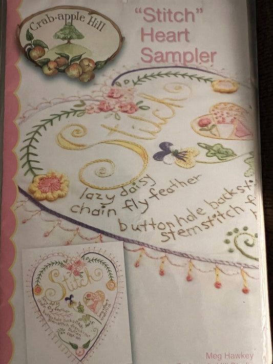"Stitch" Heart Sampler by Crab-apple Hill Sewing Pattern