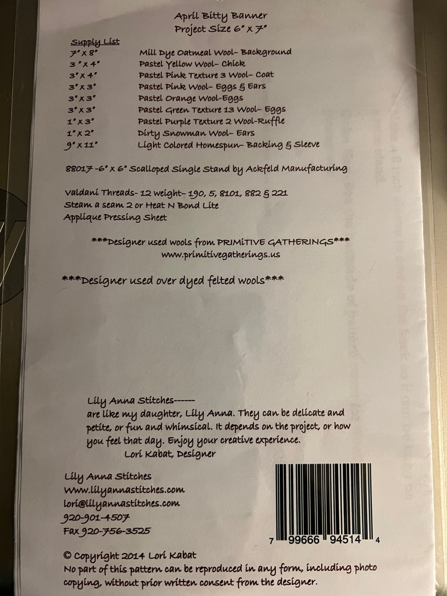 April Bitty Banner by Lily Anna Stitches