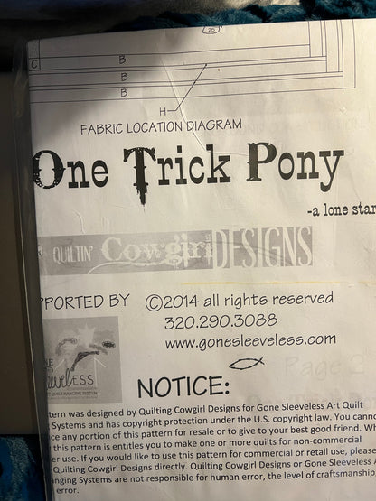 Quiltin' Cowgirl Designs One Trick Pony - Lone Star Quilt Pattern (44" x 41")