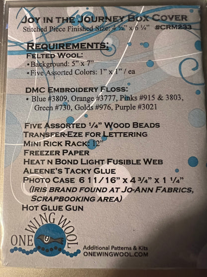 One Wing Wool Joy In The Journey Box Cover Pattern