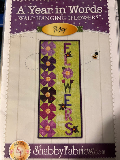 A Year In Words "Flowers" Wall Hanging - May Pattern by Shabby Fabrics