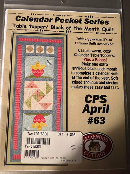 Briarwood Cottage Calendar Pocket Series - Table Topper Block of the Month 12 Month Set